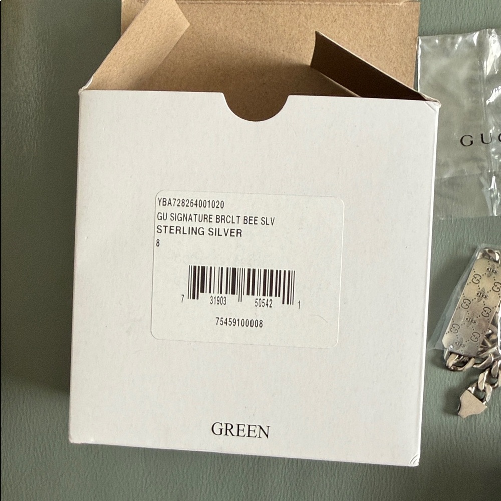 Gucci NWT Authentic Signature Men's GG and Bee Chain ID Bracelet - Picture 13 of 13